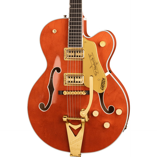 Gretsch G6120TG Players Edition Nashville® Hollow Body Electric Guitar, Ebony Fingerboard, Orange Stain