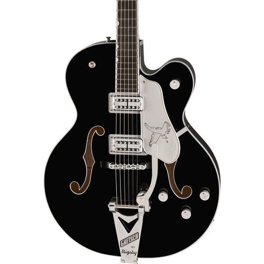 Gretsch Falcon Hollow Body Electric Guitar with String-Thru Bigsby - Black