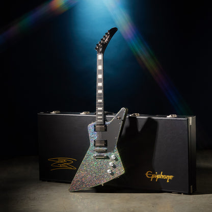 Epiphone Lzzy Hale Explorer Custom Electric Guitar - Black Diamond Holographic Sparkle