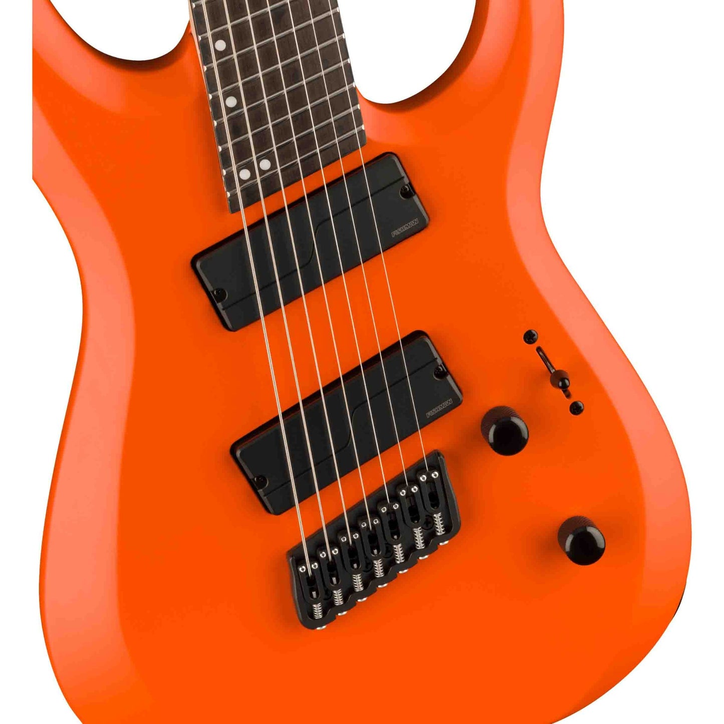 Jackson Pro Plus Dinky® MDK Modern HT7 MS 7-String Electric Guitar, Satin Orange Crush