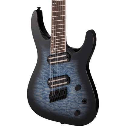 Jackson X Series Soloist Arch Top SLATX7Q MS Electric Guitar - Laurel Fingerboard, Transparent Blue Burst