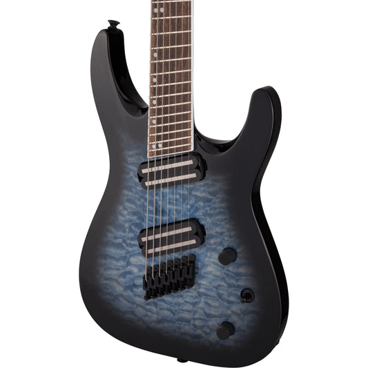 Jackson X Series Soloist Arch Top SLATX7Q MS Electric Guitar - Laurel Fingerboard, Transparent Blue Burst