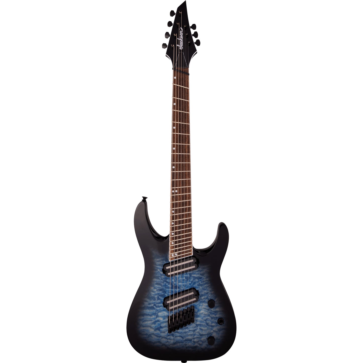Jackson X Series Soloist Arch Top SLATX7Q MS Electric Guitar - Laurel Fingerboard, Transparent Blue Burst