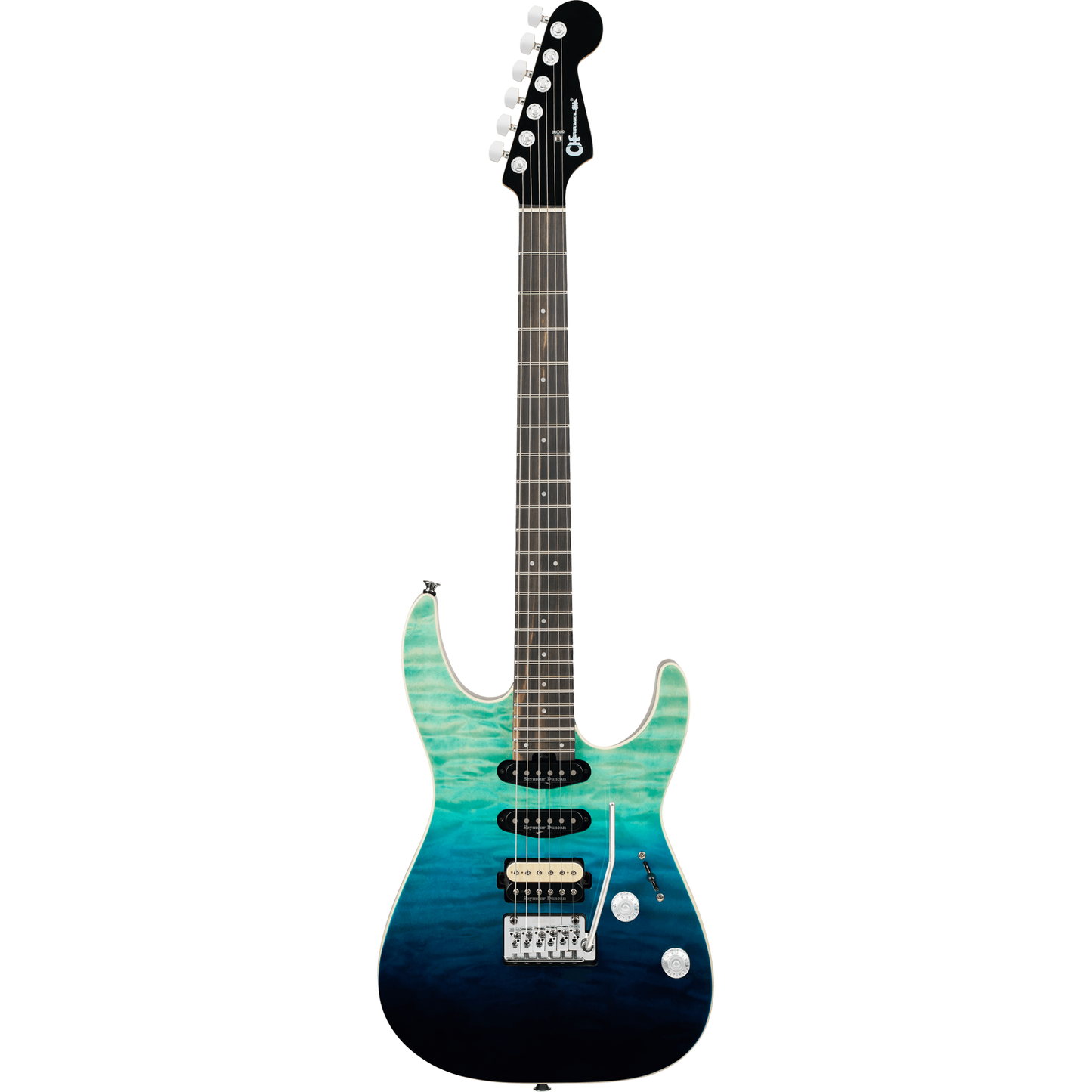 Charvel Pro-Mod Plus Dinky DK24 HSS 2PT EB QM Electric Guitar - Blue Curaçao