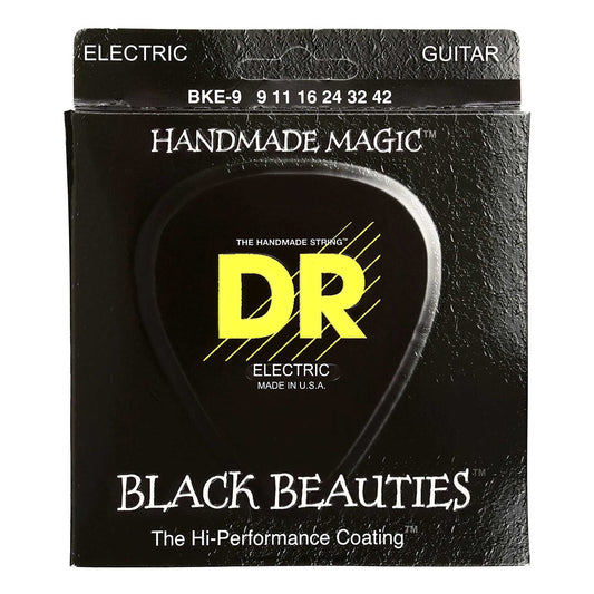 DR Strings BKE-9 Extra Life Black Beauties Coated Electric Guitar Strings