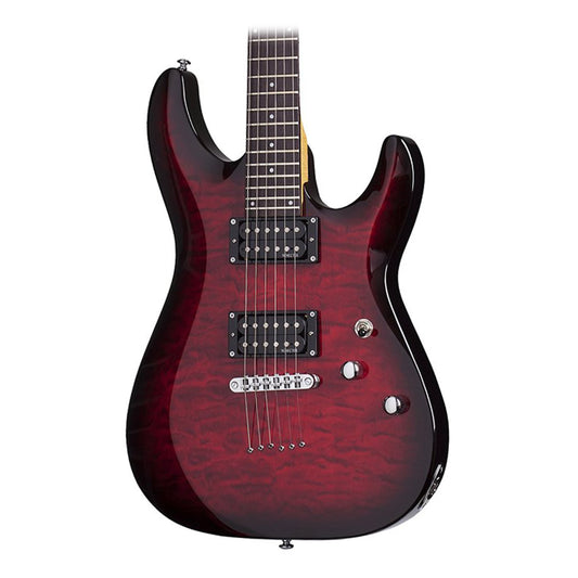 Schecter C-6 Plus Solid-Body Electric Guitar, See-Thru Cherry Burst
