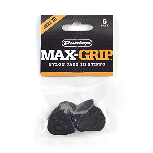 Dunlop 471P3S Max-Grip® Jazz III, Black "Stiffo", 6/Player's Pack