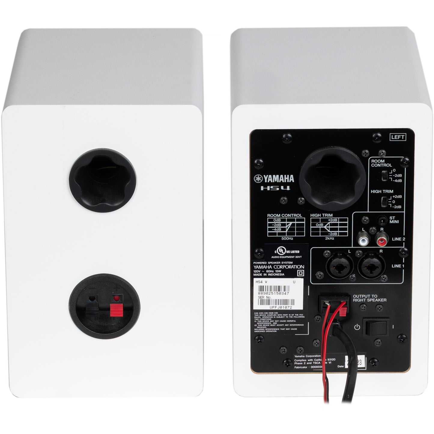 Yamaha HS4W White- 4.5" Powered Studio Monitors - Pair