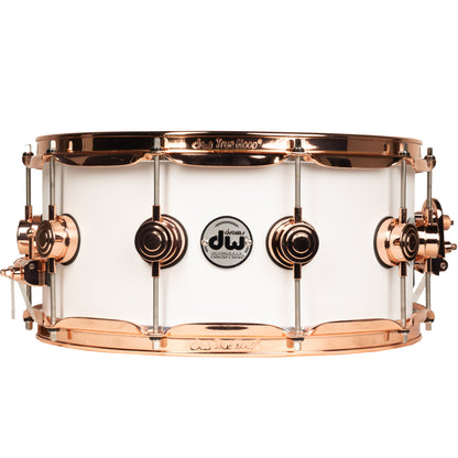 Drum Workshop Collectors Series 6.5x14 Snare Drum - Satin White Hard Satin