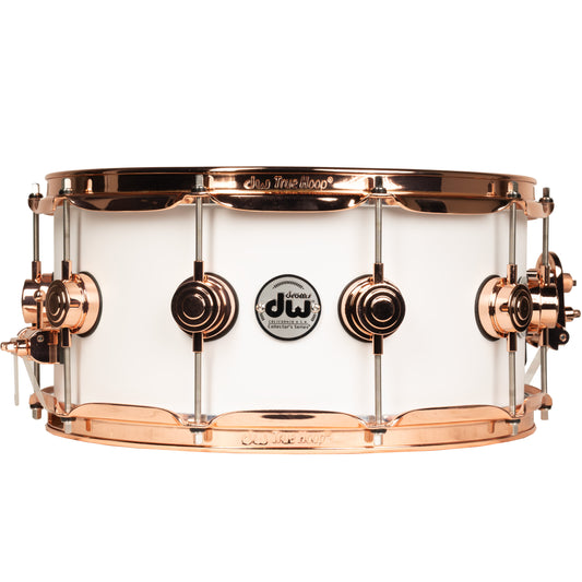 Drum Workshop Collectors Series 6.5x14 Snare Drum - Satin White Hard Satin