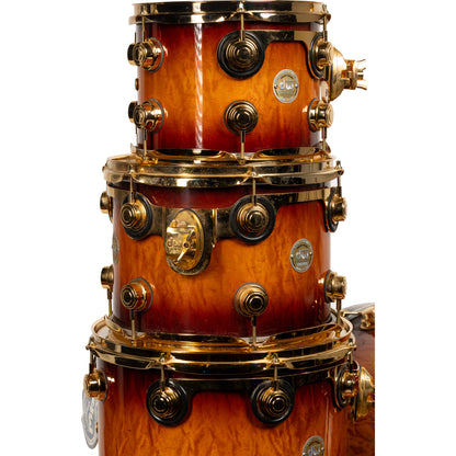 Drum Workshop Collectors Series Exotic 5-Piece Shell Kit - Amber Stain to Tobacco Burst