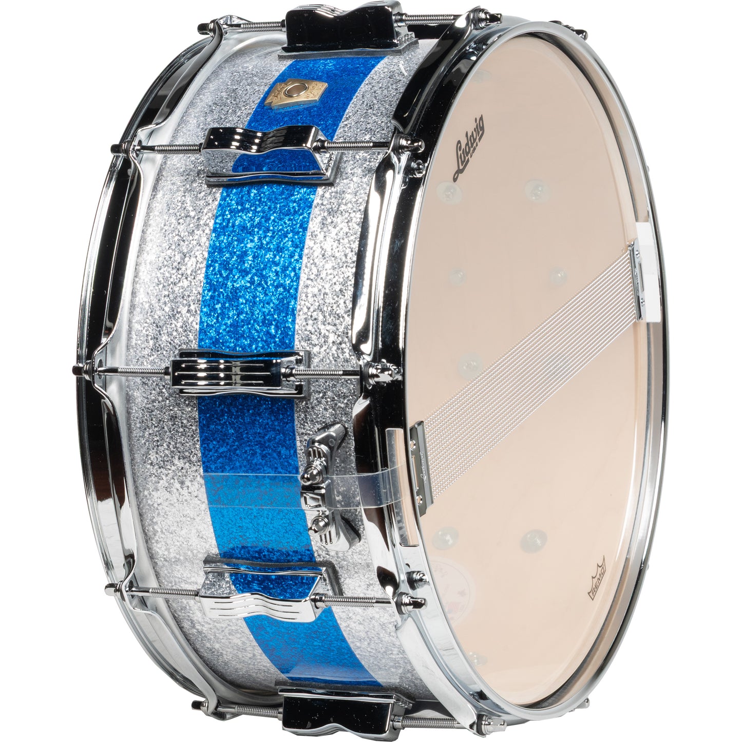 Ludwig Classic Maple 6.5x14 Snare Drum - Silver Blue Silver