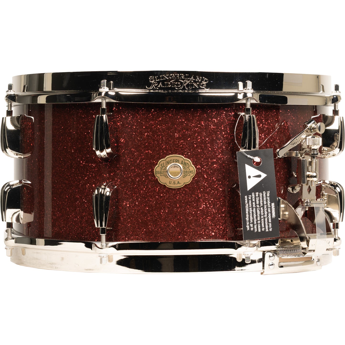 Slingerland Radio King 7x14 Solid Maple Snare Drum - Maroon Glass
