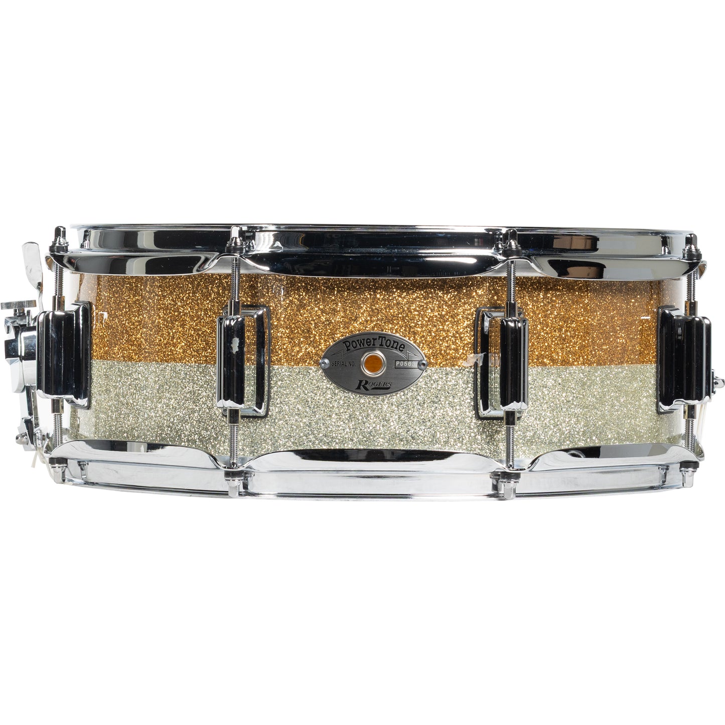 Rogers Powertone 5x14 Snare Drum - Gold/Silver Two Tone Lacquer