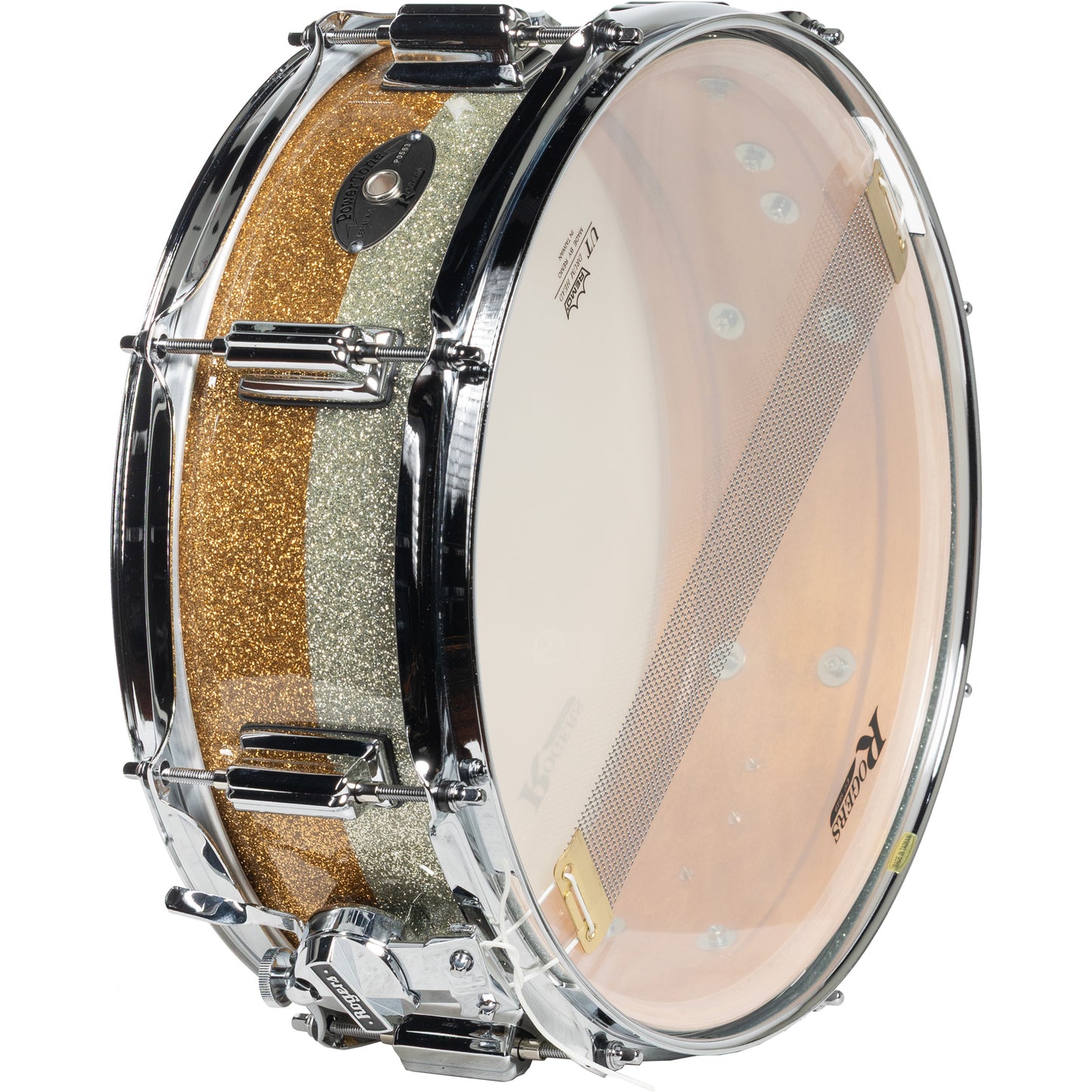 Rogers Powertone 5x14 Snare Drum - Gold/Silver Two Tone Lacquer
