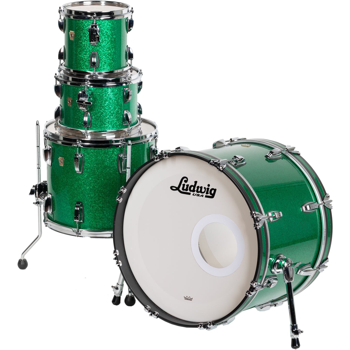Ludwig Classic Maple 4-Piece Shell Kit - Green Sparkle