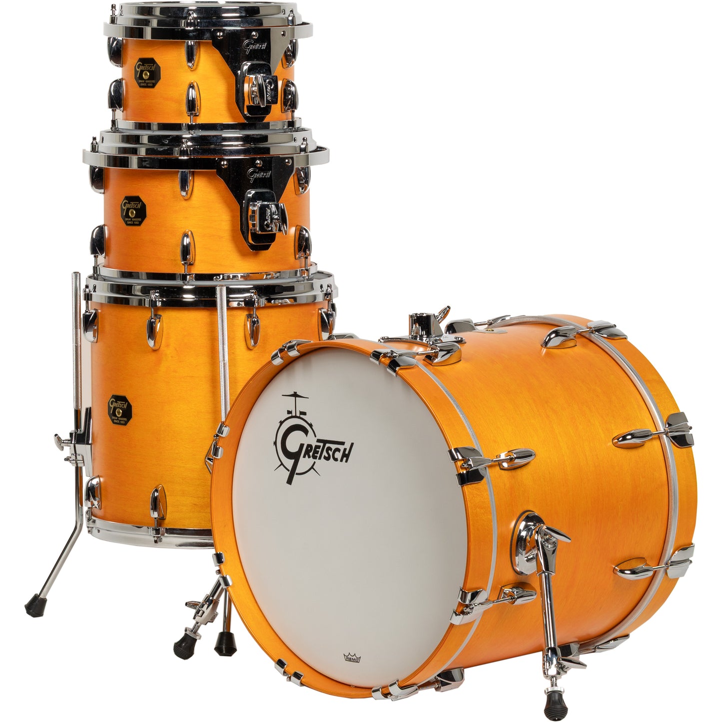 Gretsch USA Custom 4-Piece Shell Kit - Satin Sun Amber