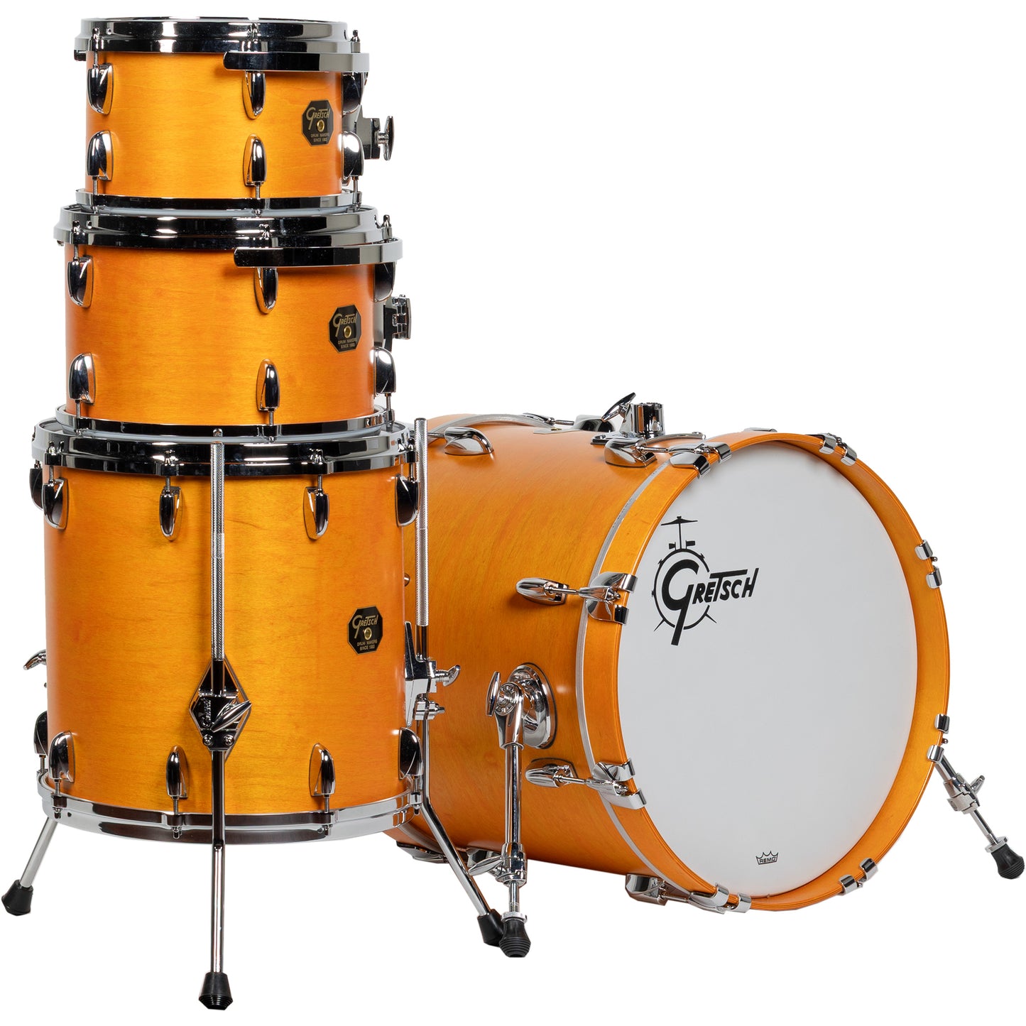 Gretsch USA Custom 4-Piece Shell Kit - Satin Sun Amber