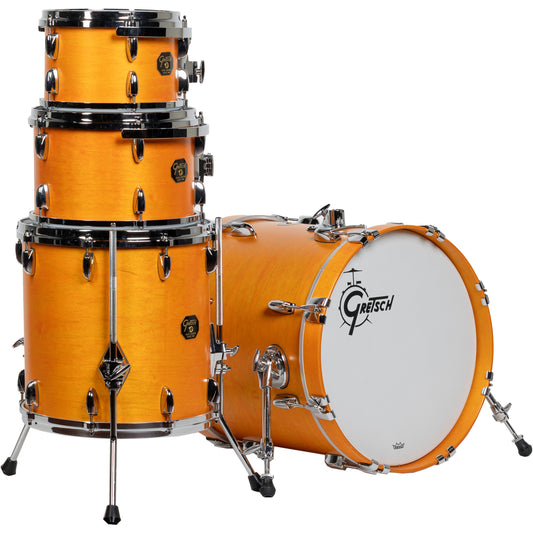 Gretsch USA Custom 4-Piece Shell Kit - Satin Sun Amber