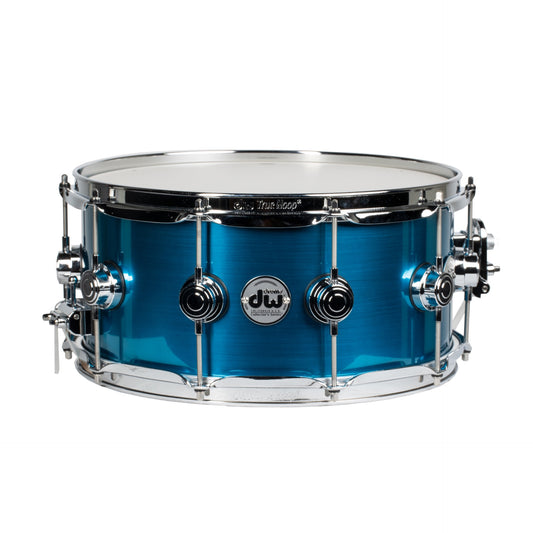 DW Collectors Series 6.5x14 Snare Drum - Blue Anodized Stainless Steel Lacquer