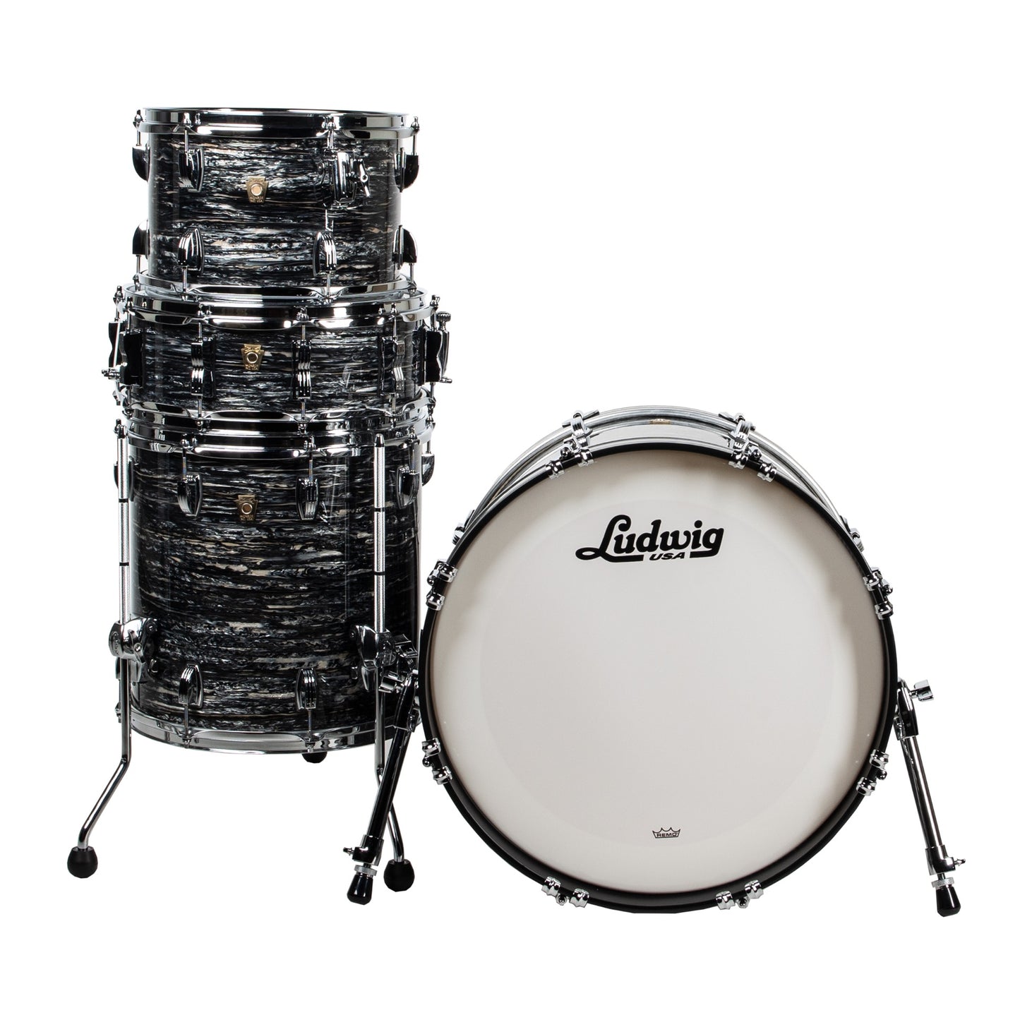 Ludwig Classic Maple 4-Piece Downbeat Drum Kit - Vintage Black Oyster