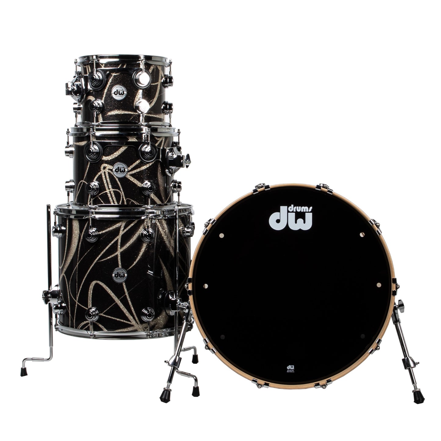 Drum Workshop Collectors Series 4-Piece Drum Kit - Smoke Glass Contrails