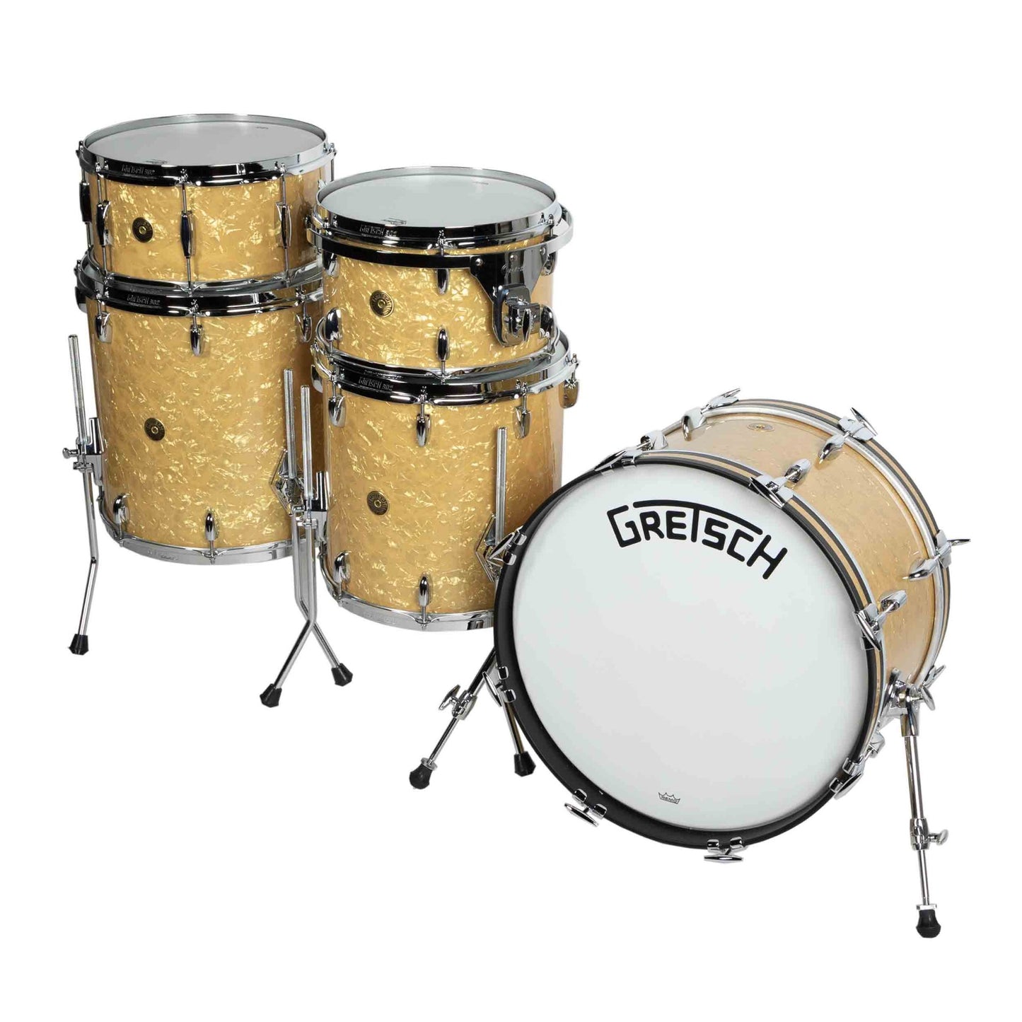 Gretsch Broadkaster 5-Piece Shell Kit - Antique Pearl Nitron