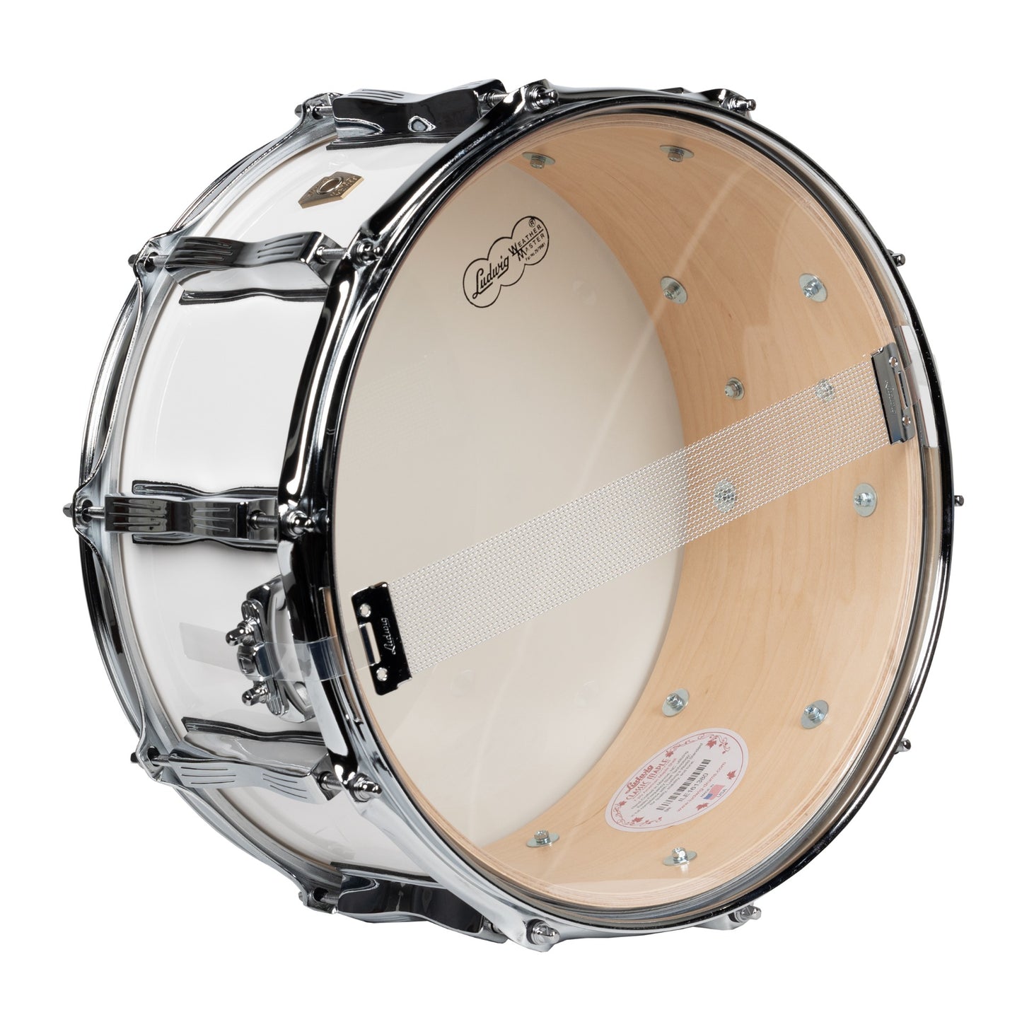 Ludwig Classic Maple 6.5x14 Snare Drum - White Cortex