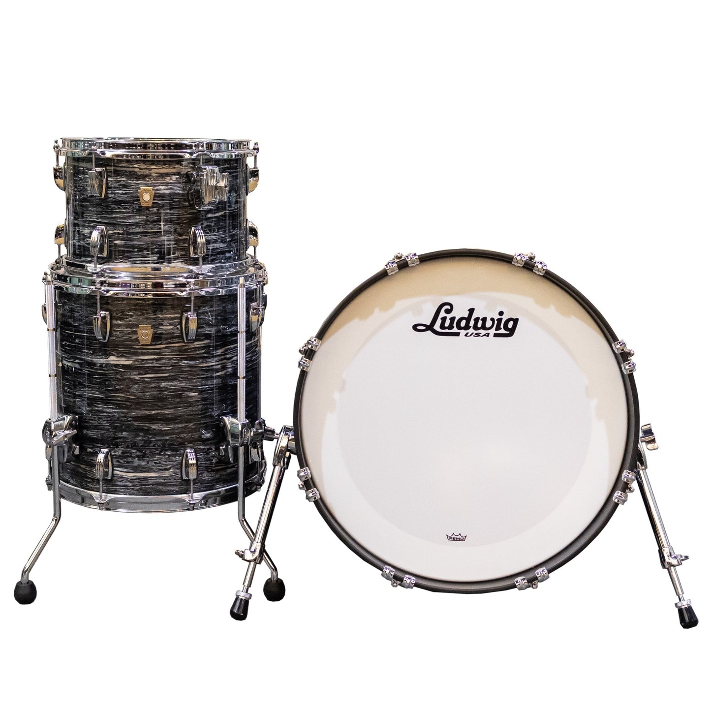Ludwig Classic Maple 3-Piece Downbeat Shell Pack - Vintage Black Oyster
