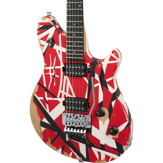 EVH Limited Edition Wolfgang Special Striped Series Electric Guitar - Red, Black, and White, Aged