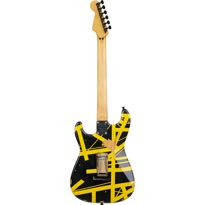EVH Limited Edition Striped Series Frankenstein Frankie Electric Guitar - Aged Black with Yellow Stripes