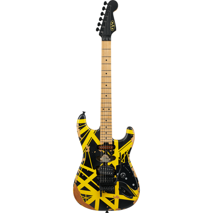 EVH Limited Edition Striped Series Frankenstein Frankie Electric Guitar - Aged Black with Yellow Stripes