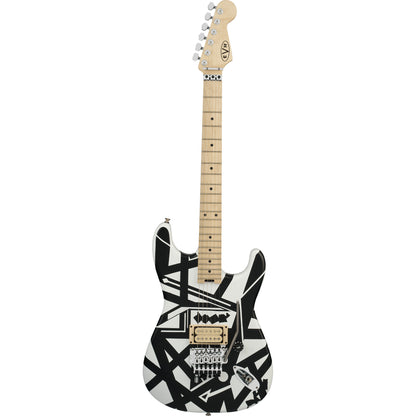 EVH Striped Series Shapes Electric Guitar - Maple Fingerboard, White and Black