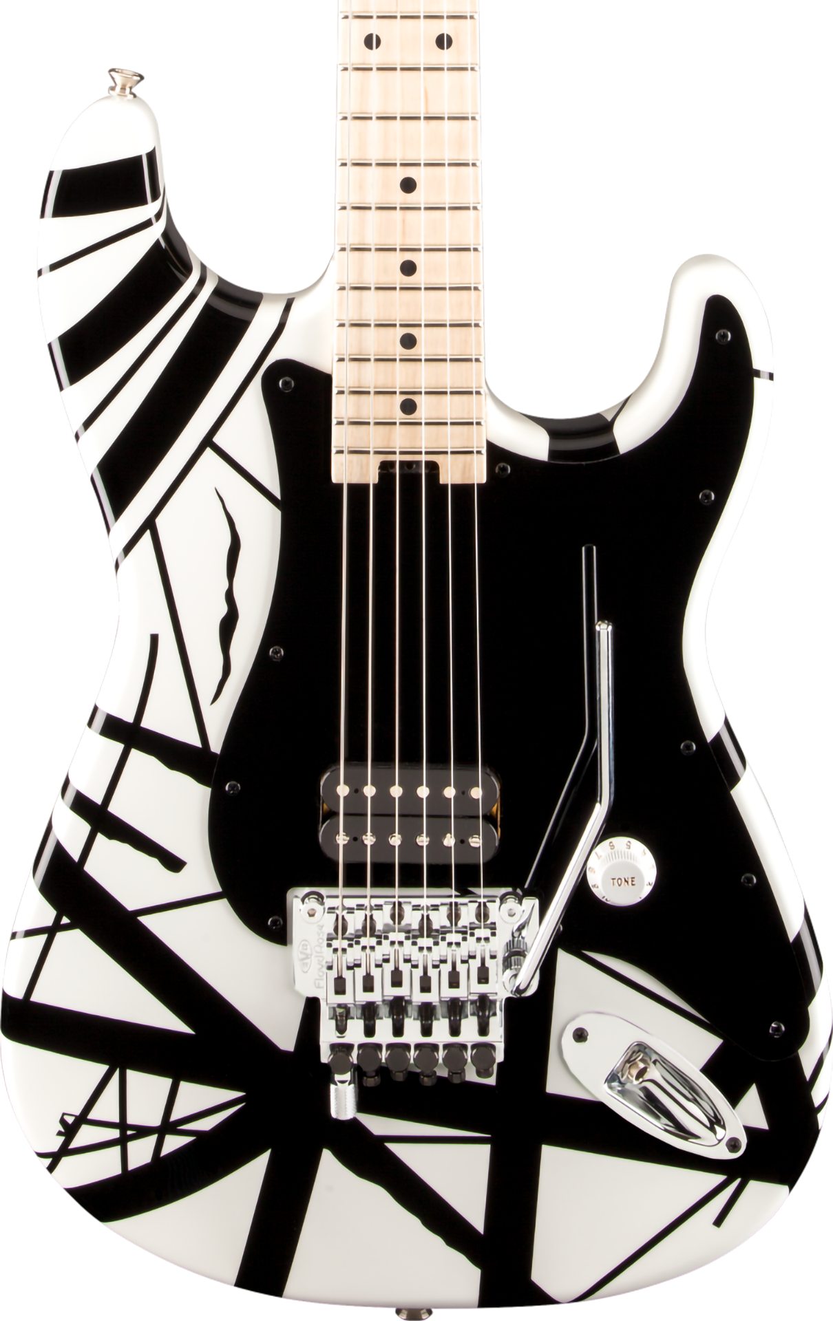 EVH Striped Series Electric Guitar White with Black Stripes