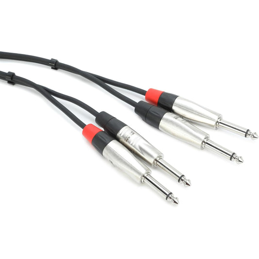 Hosa HPP-020x2 Pro Dual Cable 1/4"" TS to Same 20ft