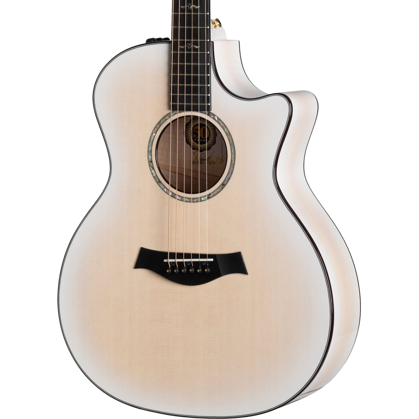 Taylor 614ce 50th Anniversary Limited Edition Acoustic Electric Guitar, Trans White
