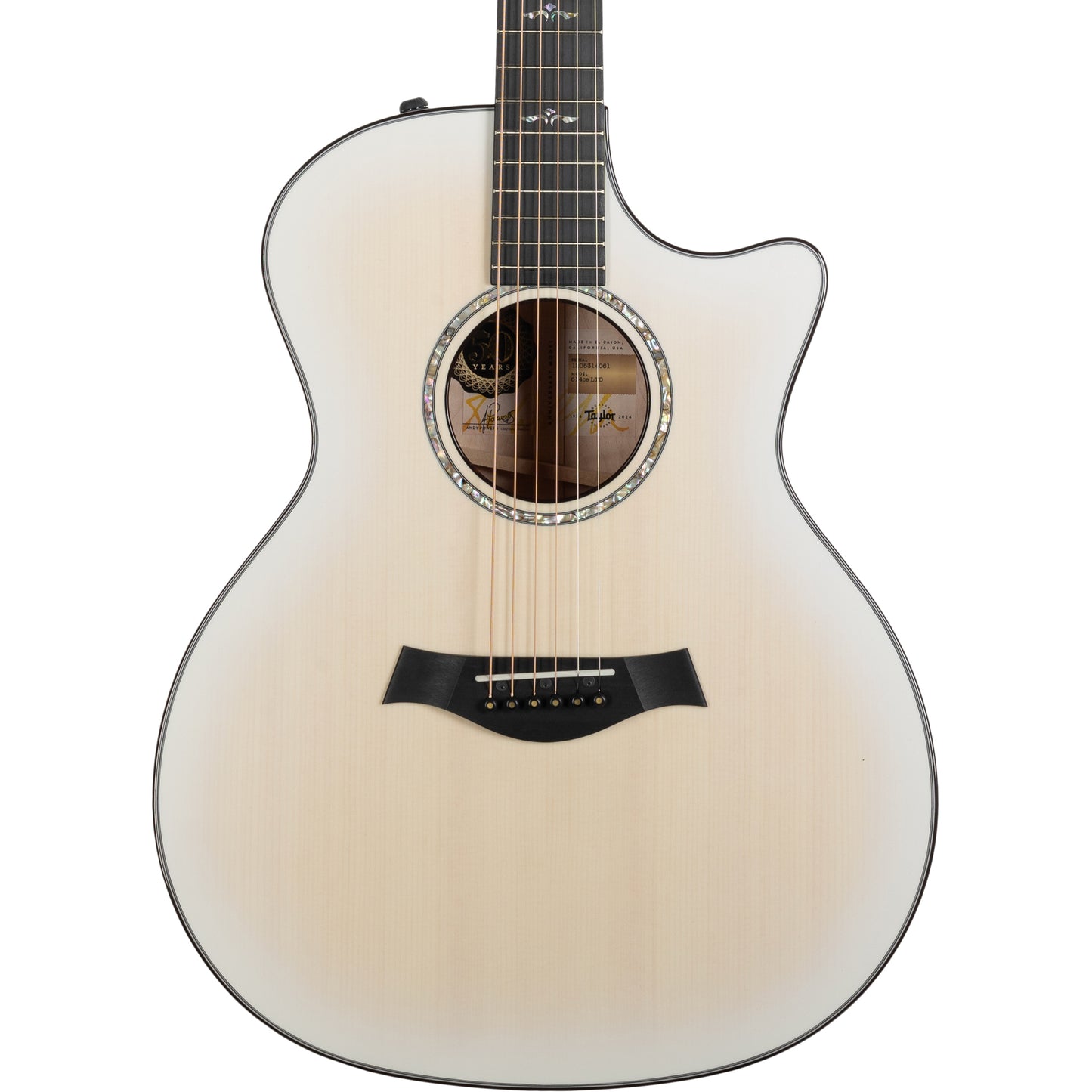 Taylor 614ce 50th Anniversary Limited Edition Acoustic Electric Guitar, Trans White