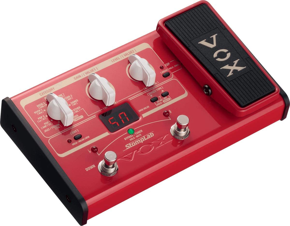 vox expression pedal VOX StompLab 2B Multi-Effects Modeling Pedal with Expression for Bass Guitar