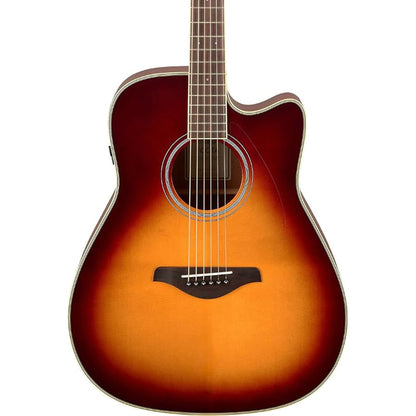 Yamaha FGC-TA Dreadnought Cutaway Transacoustic Guitar - Brown Sunburst
