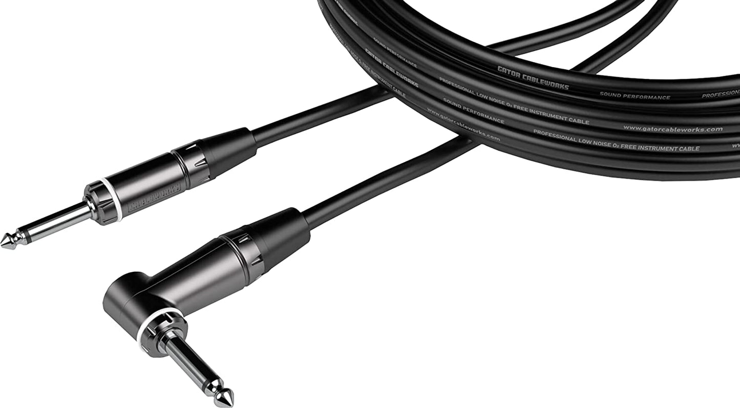 Gator CBW-CPSRINST-CBLE-RA-10 Composer 10’ Straight to Angle Instrument Cable