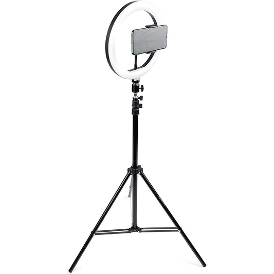 Gator 10-Inch LED Ring Light Stand with Phone Holder & Tripod Base