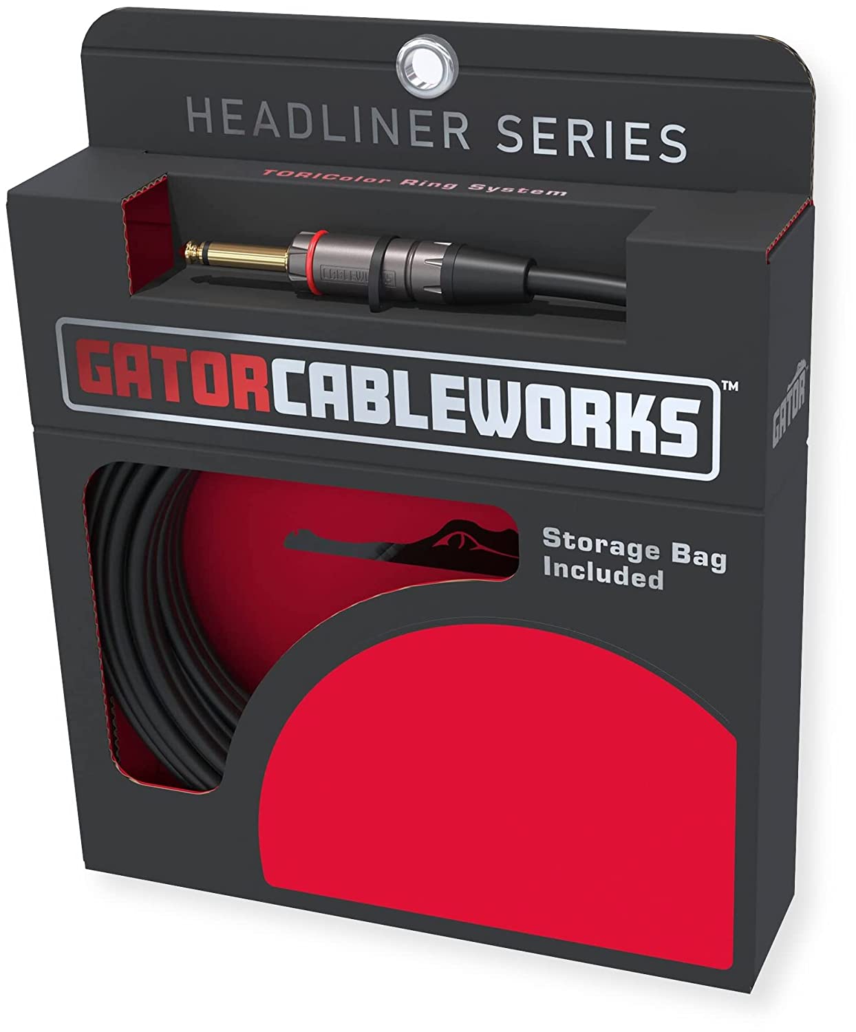 Gator Headliner 20’ Straight to Right Angle Quiet Instrument Cable