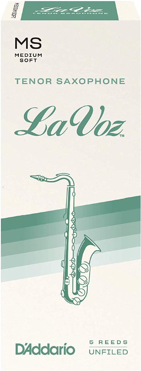 Rico La Voz Tenor Saxophone Reeds, Medium Soft, 5 Pack
