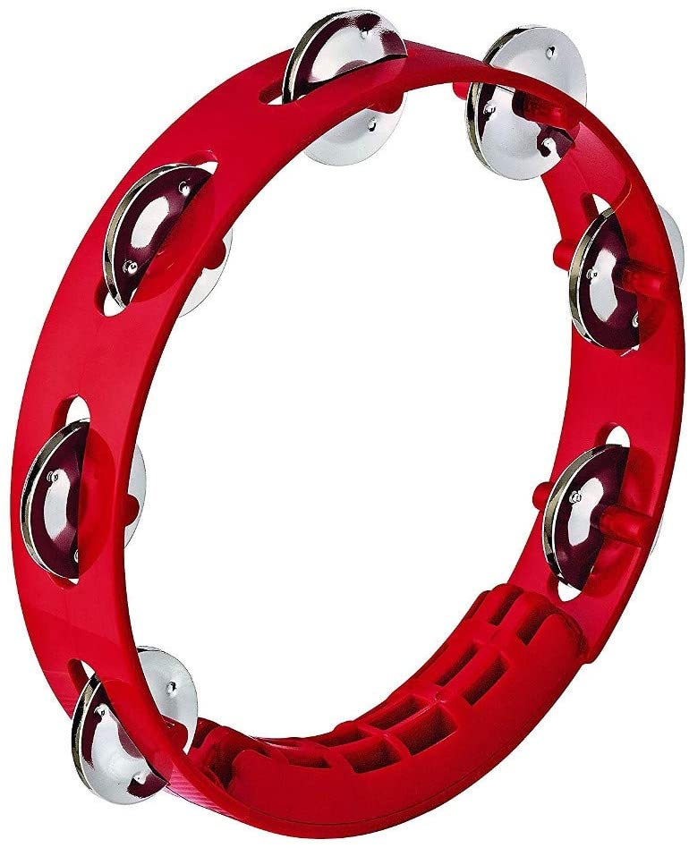 Meinl Percussion Nino Compact 8" ABS Plastic Handheld Tambourine, Red