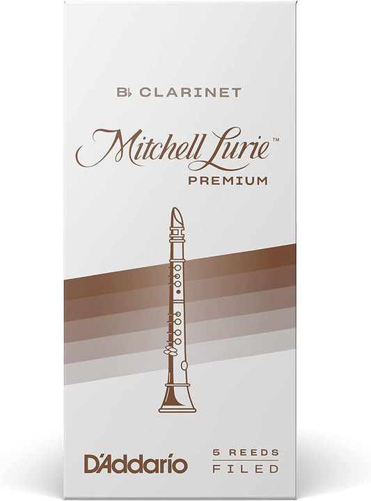 Rico Mitchell Lurie Premium Bb Clarinet 5 Pack, 3 Strength