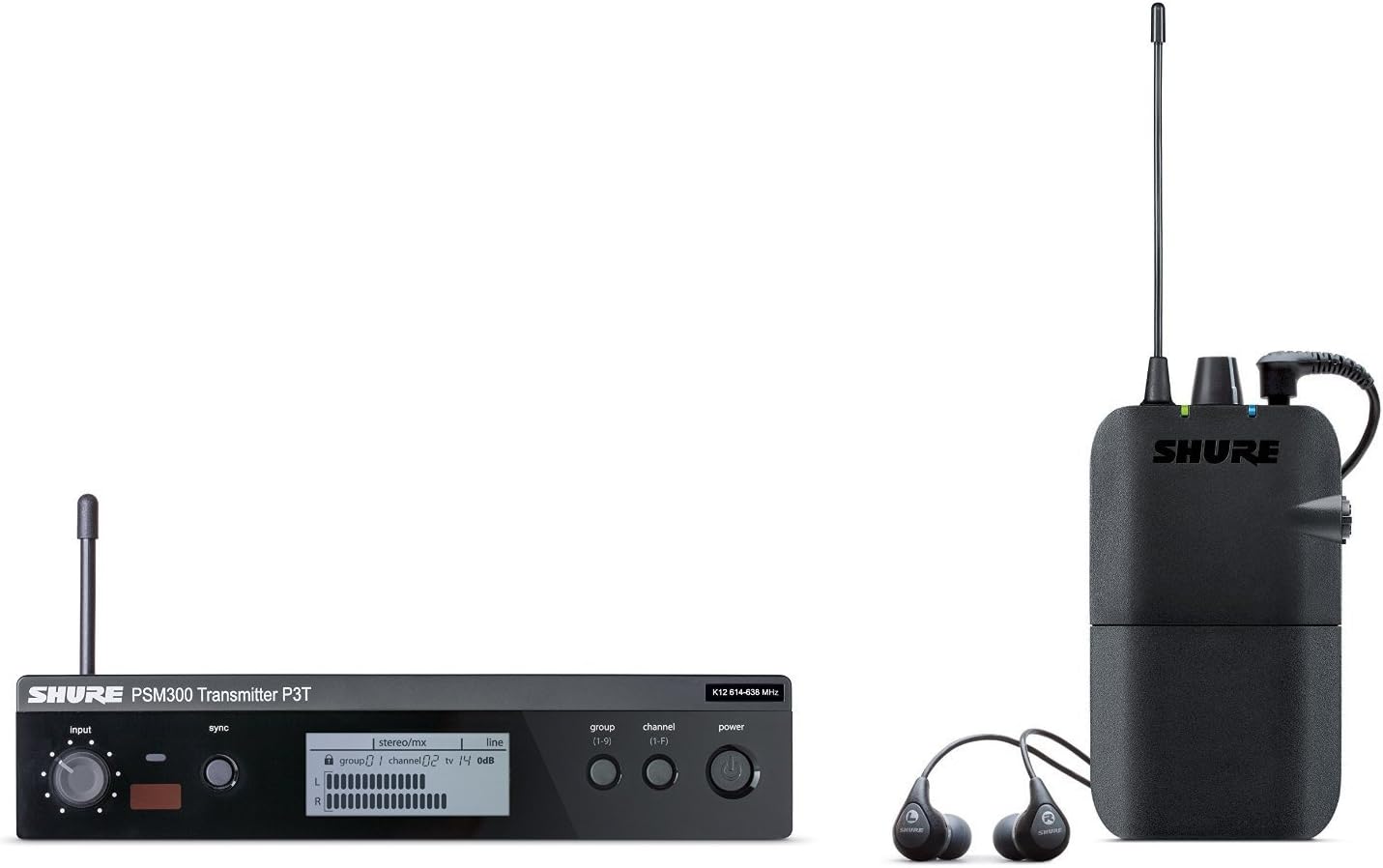 Shure PSM300 P3TR112GR Wireless In-ear Monitor System - H20 Band