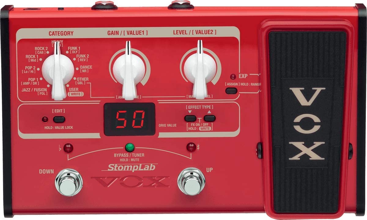 VOX StompLab 2B Multi-Effects Modeling Pedal with Expression for Bass Guitar