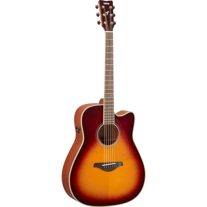 Yamaha FGC-TA Dreadnought Cutaway Transacoustic Guitar - Brown Sunburst