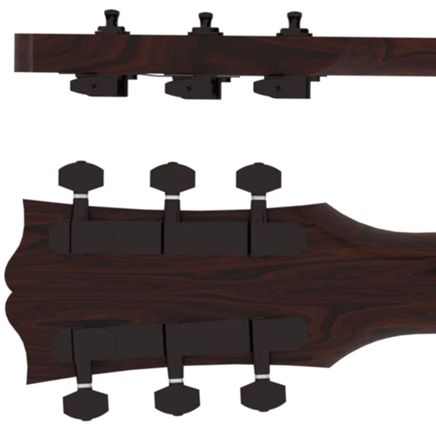 Hipshot Guitar Tuner Upgrade Kit 3+3 Classic Closed Black