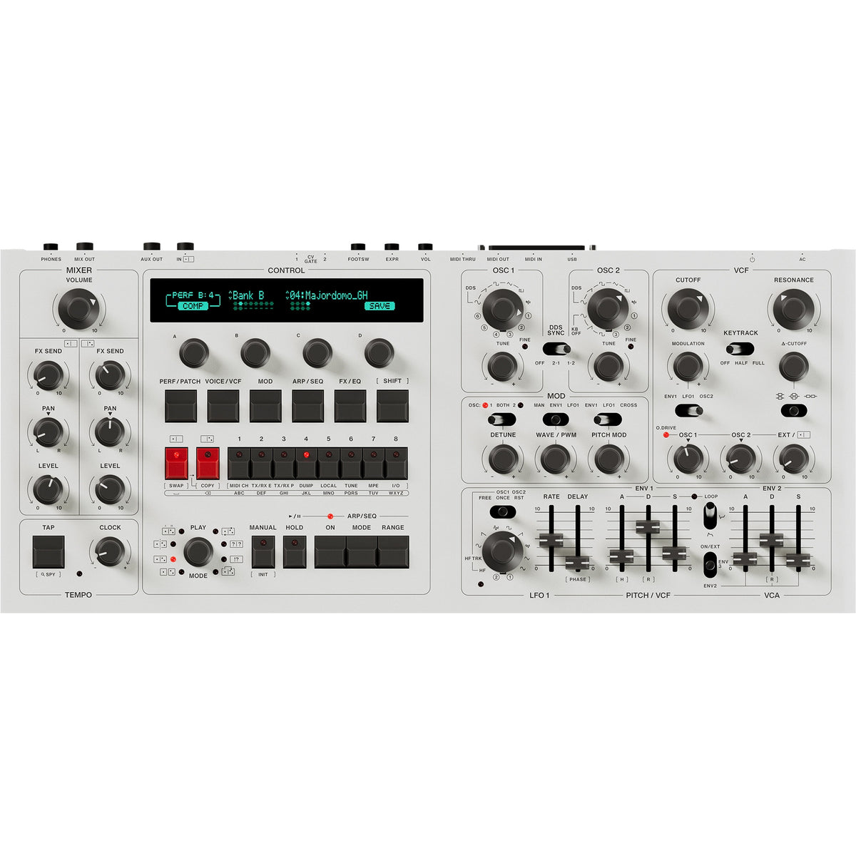 UDO Audio DMNO-ON Desktop 8-voice Synthesizer - White